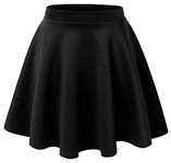 IDEAL ONLINE Kids Girls Children HIGH Waisted Stretch Plain Flippy Flared Short Skater Skirts (as8, Age, 11_Years, 12_Years, Regular, Black)