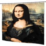 Carnation Home Fashions Mona Lisa Fabric Shower Curtain