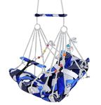 SWIMRO,Cotton Swing Chair for Kids Baby's Children Folding and Washable1-6 Years with Safety Belt/Home,Garden Jhula for Babies|Swing for Kids | Seat and Back Side 16x16 in