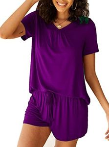 Avidlove Womens Pajamas Sets Comfy Short Sleepwear Ladies Loungewear Pjs Pjs Two Piece Lounge Set for Women(Purple, XL)