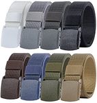 Plus Size Belt for Big Men Women Length 59 Inches,8 Pack Nylon Military Tactical Plastic Buckle Belt Webbing Canvas Outdoor Web Belt