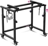 Piano Keyboard Stand Music Studio Desk for Music Production - Electric Digital Pianos Synths for 49 54 61 88 Key - Rolling Home Recording Studio Workstation DJ Keyboard Table - Keyboard Piano Stand
