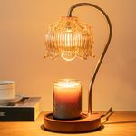 BROICS Candle Warmer Lamp Electric Candle Lamp Warmer with Timer for Bedroom Home Decor Wax Melt Warmer for Jar Candles with 2 Bulbs Gifts for Mom (Amber)