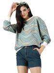 RodZen Oversized | Loose Fit |Full Sleeves Cotton Loopnet Round Neck T-Shirt for Womens/Girls (XX-Large, Green)