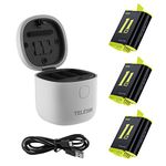 TELESIN 3-Pack Batteries Waterproof Allin Box Charger for GoPro Hero 12 Hero 11 Hero 10 Hero 9 Black, with High Speed USB 3.0 SD Card Reader Storage Carry Case Replacement Battery Charger for Go Pro