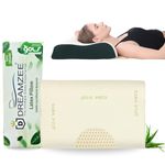DREAMZEE Certified 100% Natural Latex Pillow with Aloe-Vera Zipper Fabric for Side and Stomach Sleepers | Organic Bed GOLS Contour Pillow Size 24x16 Inches - with Organic Pillow Cover (Pack of 1Pc)