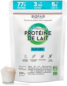 BIOFAIR NUTRITION - Proteinas Whey Orgánica - Saludable, 100% Natural y Procedente de Nuestros Pastos Franceses - Sabor Natural y Neutro - 500 Gr