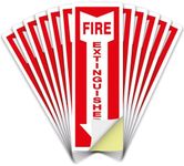 OLANZU Pack of 12 Fire Extinguisher Stickers 4"x 12"- 5 Mil Vinyl - Fire Extinguisher Sign for business with Arrow- Durable Self Adhesive, Weatherproof and UV Protected-Ideal for Office, Home and Outdoor places