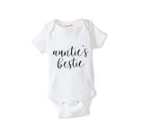 baby wish Family Grandma gifted to Baby Bodysuits Newborn Romper Half Sleeve Envelope Neck Cute Outfit AUNTIE'S BESTIE