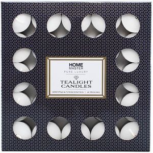 Home Master Unscented Tealight Candles (Pack of 100)
