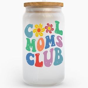 KLUBI New Mom Gifts for Women - Cool Moms Club Mom Tumbler With Straw 16 Ounce Pregnant Mothers Day Gift First Time Mothers Day Gifts for New Mom After Birth New Mama Gifts Mom To Be Mothers Day Gifts
