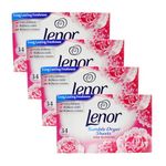Lenor PINK BLOSSOM Dryer Sheets (4 Pack – 34 Sheets Each, Total 136) – Uplifting Floral Scent, Softness & Static Reduction