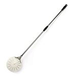 Turning Pizza Peel for Brick Oven,9" Stainless Steel Small Round Perforated Pizza Paddle with 47" Long Handle