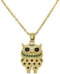 Sonateomber Gold Owl Pendant Neckla