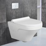 Zoyo Cera Ceramic Wall Mounted European Water Closet P Trap/One Piece Western Toilet Commode with Soft Close Seat Outlet is from Wall (Rider)