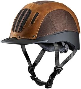 Troxel Sierra Rugged Horse Riding Helmet, Low-Profile, Self-Adjustable Design, Safety Horseback Riding Gear, Large (7-1/4-7-3/8), Brown