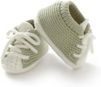 DovFanny Baby Booties Newborn Baby First Shoes Cozy Warm Knit Soft Booties for Toddler Infant Boy Girl (light green, Infant, 0 Months, Age Range, US Footwear Size System, 3 Months, Medium)