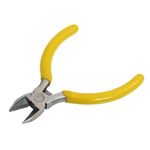 Sourcingmap Yellow Soft Plastic Coated Grip Side Cutting Pliers Hand Tool 4.5"