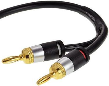 Mediabridge 12AWG Ultra Series Speaker Cable - Gold Plated Banana Tips (12 FT) - CL2 99.9% Oxygen Free - Black (SWT-12B-12B)