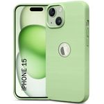 TheGiftKart Genuine Liquid Silicone Back Cover Case for iPhone 15 | Soft Micro-Fibre Lining Inside | Camera Protection Bump | Shockproof Back Cover Case for iPhone 15 (Silicone, Green)