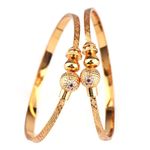 Shining Diva Fashion Set Of 2 Latest Traditional Design 18k Gold Plated Adjustable Bracelet Bangles for Women (Golden)(15234b)