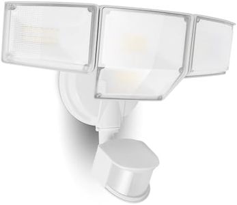 LUTEC 80W 9000LM LED Security Light Motion Sensor Outdoor Lights, 4 Head LED Flood Lights Outdoor 5000K Daylight, IP65 Waterproof, Motion Detected Lights for Outside, House, Garage, Yard (White)