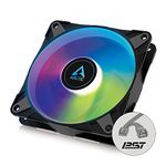 ARCTIC P12 PWM PST A-RGB - PC Fan, 120mm Fan, PC Case Fan, Optimized for static pressure, Semi-passive: 200-2000 rpm (0 rpm <5%), 5V 3 pin ARGB LED, single fan - Black