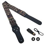 Poromoro Adjustable Guitar Starp with 2 Strap Locks and Leather Strap Button_D