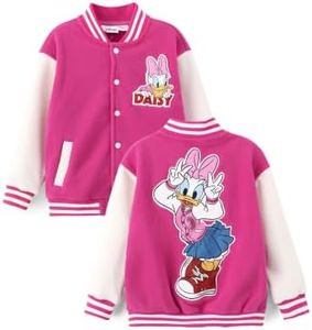 Daisy Duck Toddler Girls Fleece Varsity Bomber Jacket With Pockets 3-4T
