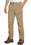 MAGCOMSEN Mens Hiking Pants Lightweight Mens Outdoor Pants Ripstop Waterproof Pants Mens Fishing Pants Mens Stretch Hiking Pants Quick Dry Pants Khaki