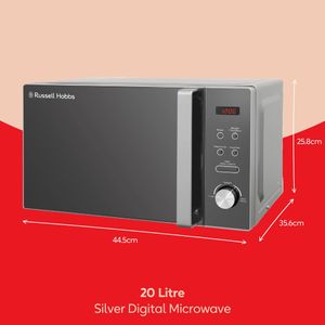 Russell Hobbs 20L Microwave – Silver Compact Countertop Oven