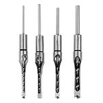 DingGreat 4Pcs Square Hole Drill Bit Sets, Woodworker Square Hole Drill Bits Woodworking Square Mortising Chisel Set