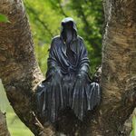 Peibang 5.9 Inch Mysterious Black Robe Statue -Spooky Decorations with Resin Figurine