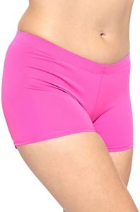 STRETCH IS COMFORT Women's Nylon Booty Shorts Hot Pink X-Large