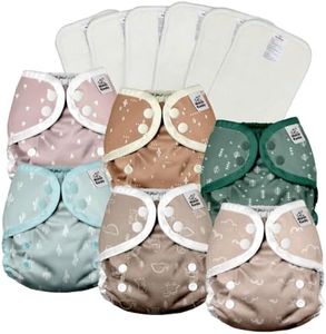 Mama Koala Reusable Adjustable Cloth Diaper Covers Size S,with 6pcs 5-Layer Natural Inserts
