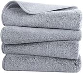 Polyte Quick Dry Lint Free Microfibre Hand Towel, 40 x 76 cm, Set of 4 (Gray)