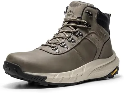 NORTIV 8 Men's Waterproof Hiking Boots Lightweight Outdoor Mid Trekking Leather Shoes DriftShield,Size 9,Olive,NMUMHB2505