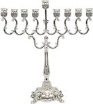 (Twin) - The Dreidel Company Lowest Priced Menorah Traditional Hanukkah Silver Plated Elegant Design Chanukah