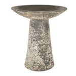 Gardenesque Free Standing Bird Bath with Detachable Top - Beautiful Ancient Salt Glaze Finish - For All Gardens - Bird Water Feeder - Fantastic Outdoor Ornament Decoration - Size: L63 x H63 x D53cm