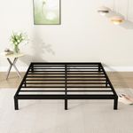 DiaOutro 7 Inch King Bed Frame Heavy Duty Low Profile Metal Platform No Box Spring Needed Mattress Foundation, Easy to Assembly, Noise Free, Black