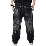 Men's Vintage Hip Hop Style Baggy Skater Jeans Denim Loose Fit Dance Skateboard Pants(a1,30), Dance Denim Pants-2, 44