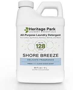 Heritage Park Laundry Wash for Delicate Fine Fabrics - Shore Breeze Scent (64 Oz. Bottle) - Concentrated for High Efficiency (HE) Machines
