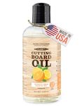 CLARK'S Cutting Board Oil - Food Grade Mineral Oil for Cutting Board - Enriched with Lemon and Orange Oils - Butcher Block Oil and Conditioner - Mineral Oil - Restores and Protects All Wood - 12oz