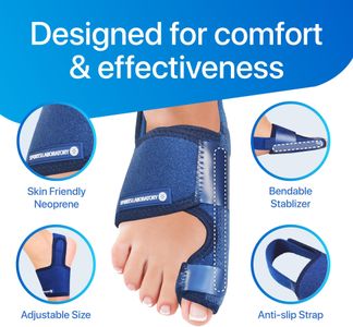 Sports Laboratory Bunion Corrector Set – Silicone Toe Separators, Blue