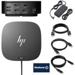 HP Docking Station for Laptop Dual Monitor and Charging G5 Bundle - HP USB-C G5 Dock 5TW10AA / 5TW10UT / 5TW10AA#ABB with 120W AC Adapter + HDMI Cable + DisplayPort Cable + USB-C Cable