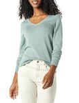 Amazon Essentials Women's Classic-Fit Lightweight Long-Sleeve V-Neck Sweater (Available in Plus Size), Sage Green Heather, Small