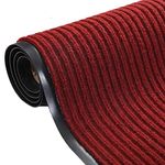 Lehom Commercial Runner Rug 3' x 10' Double-Ribbed Carpet Runner with Anti-Slip PVC Backing Heavy Duty Floor Entrance Mats for Indoor Outdoor Home Office, Wine Red