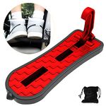 NATGIC Car Door Step, Extended Two Legged Car Door Pedal U Shaped Foot Pedal on the Roof Easy Access to Rooftop Antiskid Multifunction Automobile Pedal with Safety Hammer Doorstep (21.5cm, Red)