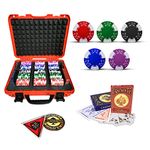 casinoite Poker Chips Set Without Denomination 300 for Kid, Multicolor