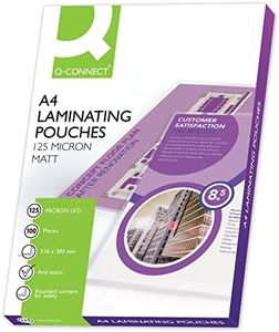 Q-Connect KF24055 Laminating Pouch A4 Matt 125-Micron (Pack of 100)